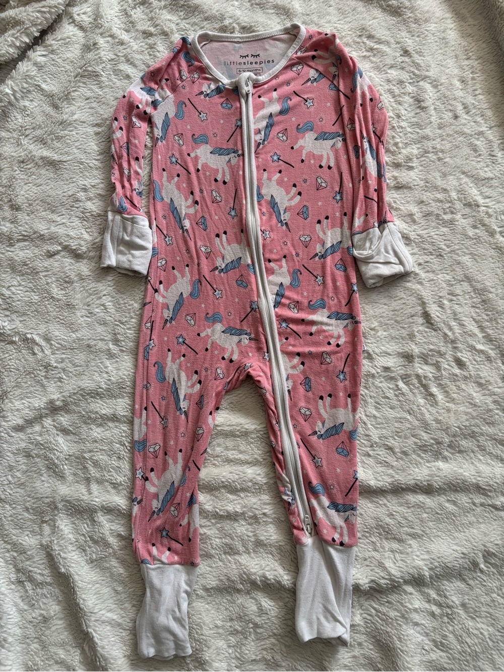 Little Sleepies Pink Unicorn Zippy